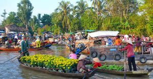 Tour chợ nổi đi bằng xuồng máy